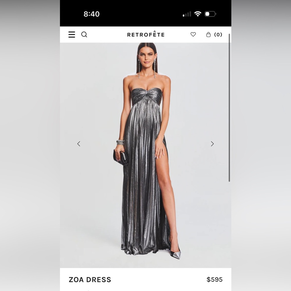 NWT Retrofete Silver Zoa Dress
